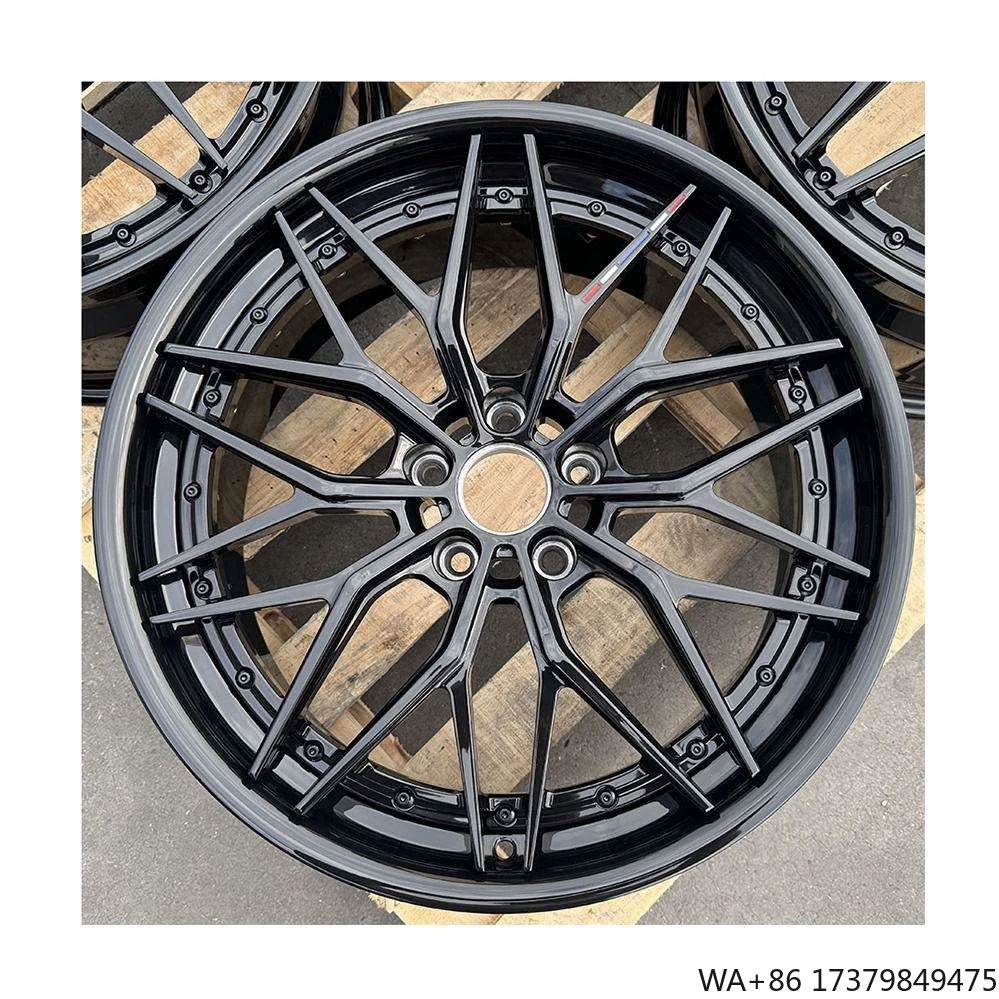 

Заводские гоночные диски 19 20 21 22 24 дюйма 6061-T6 Легкосплавные диски для гоночных автомобилей на заказ Глянцевые черные диски из 2 предметов