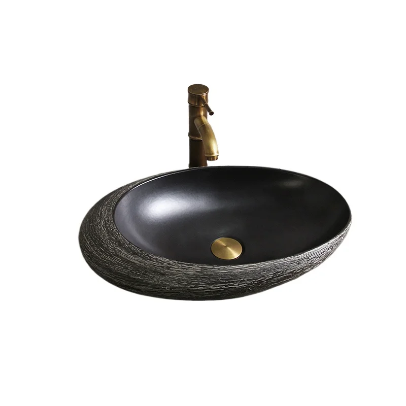 

European retro hand washing basin hot and cold creative table basin American small size balcony art single basin