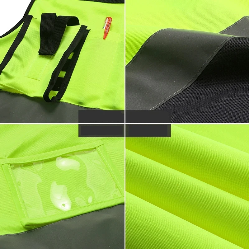 High Visibility Reflective Vest Zippered Construction Worker Safety Clothing Traffic Motorcycle Reflective Vest