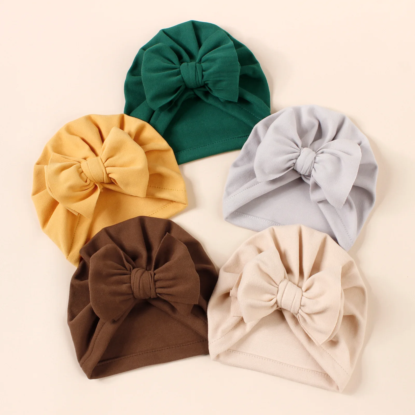 15 Colors Baby Girls Imitation Cashmere Baby Turban Beanies Newborn Cute Bow Bonnet Hat Infant Indian Cap Neonatal Fontanel Cap