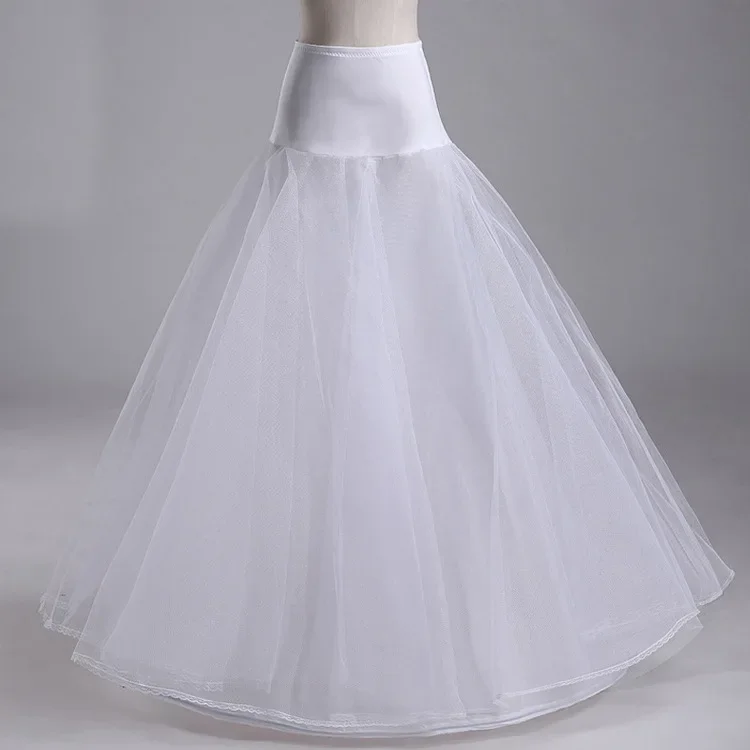 

White Long Petticoat Floor Length A Line Tulle Netting 2024