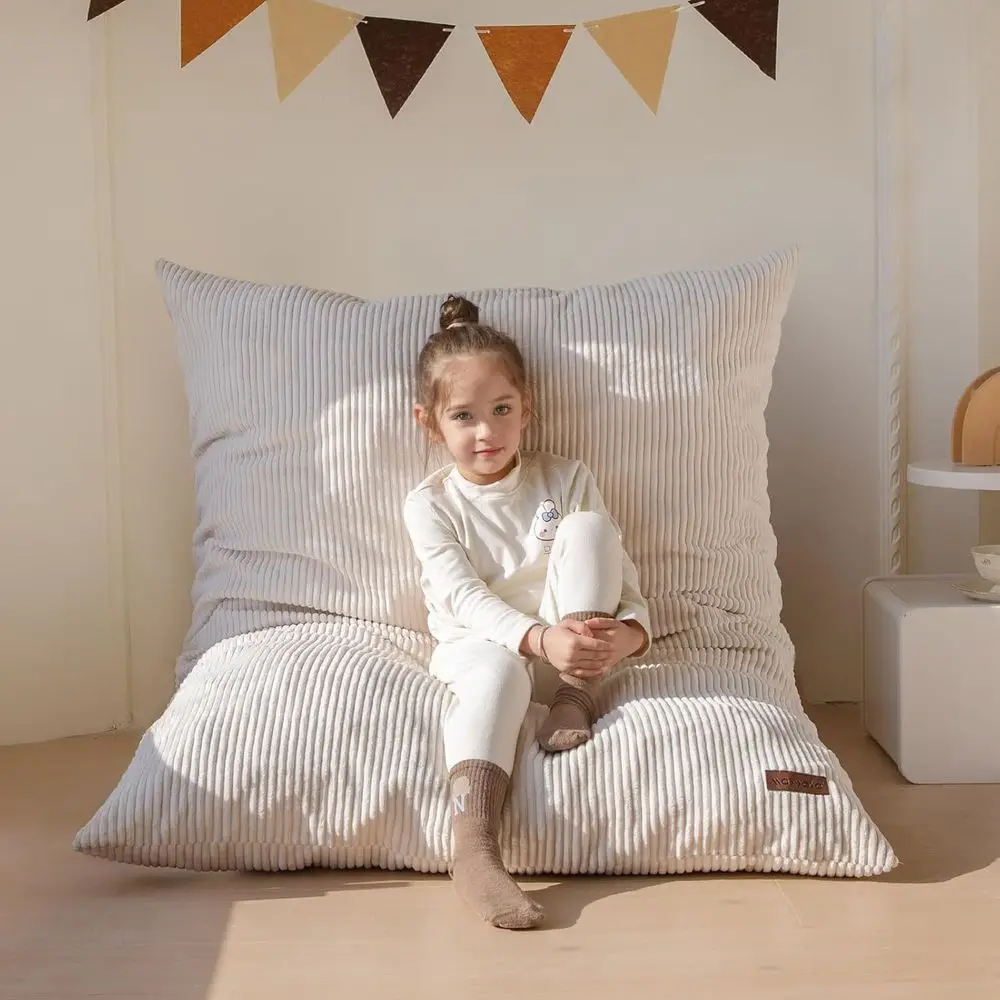 

3 in 1 Kids Bean Bag Chair Bed, Convertible Chair olds rom Bean Bag to Lounger, Child loor Soa or Gaming, Reading, loor Mattrwit