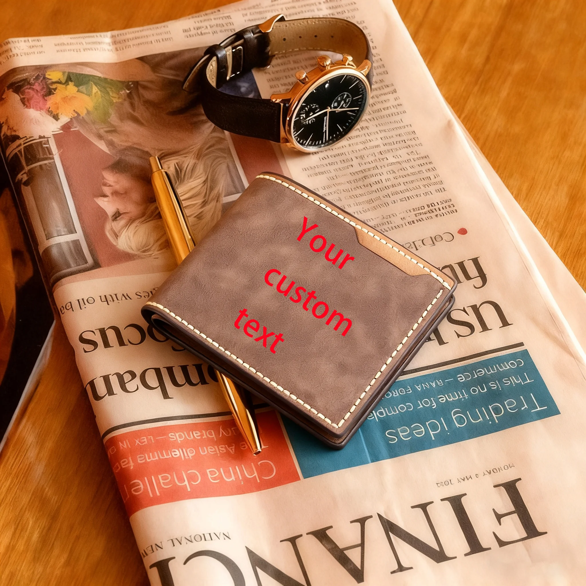 

Customized Personalized men's Wallet Creative ultra-thin Square Card Holder Simple and Stylish multi-card Wallet Men's Gift