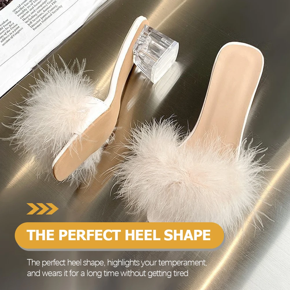 

Crystal Heel Slippers Summer Beach Heels Indoor Outdoor 38 Beige Lightweight NonSlip Comfortable Sandals