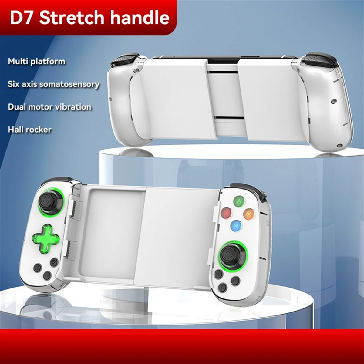 Hot! D8 Telescopic Game Controller with Turbo/6-Axis Gyro/Vibration Gamepad Bluetooth-Compatible5.2 for PS3 Switch PC B