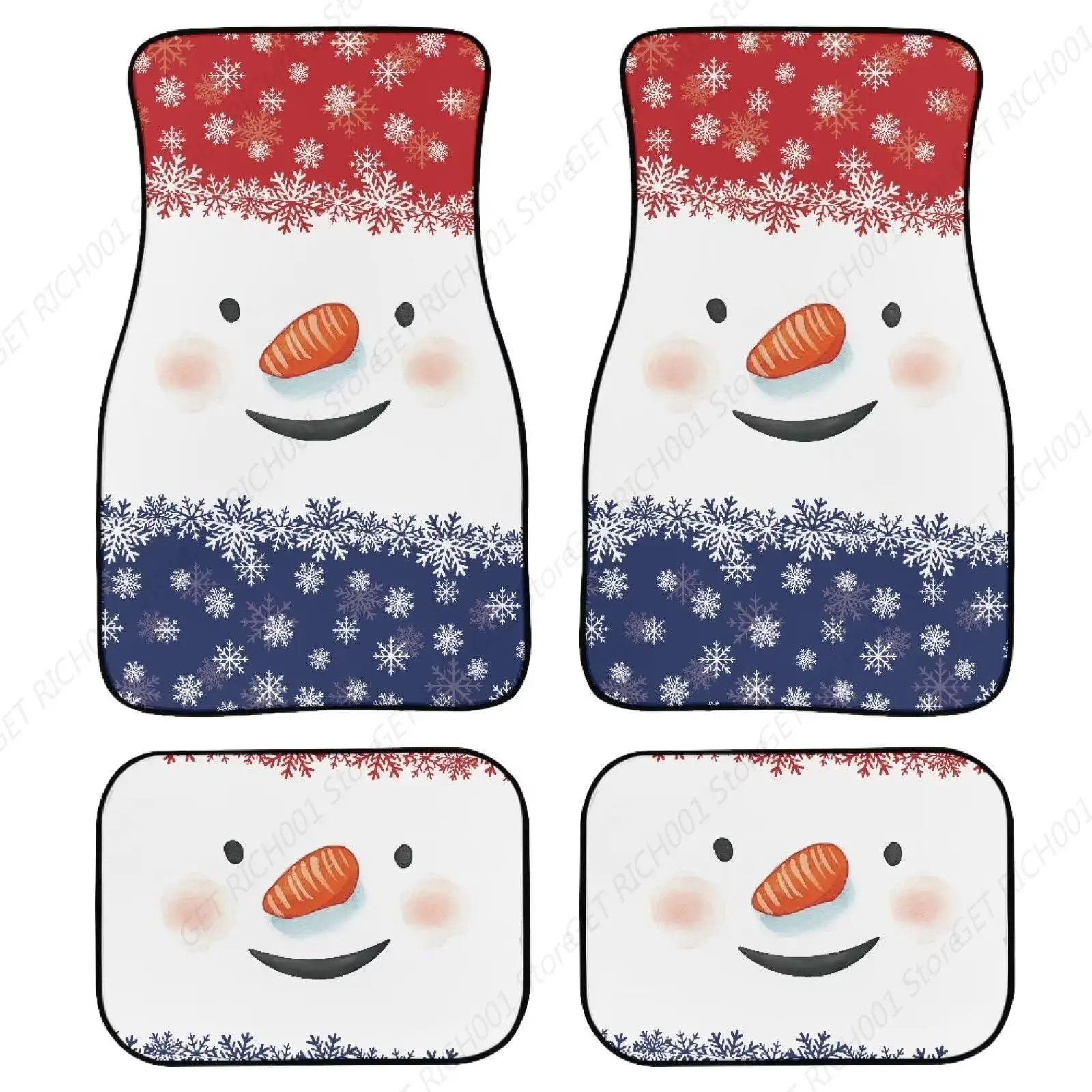 

Feliz Navidad, Diseño Muñeco Nieve, Alfombrillas Para El Suelo L Coche, Juego 4 Estampados Abstractos, Alfombras Lanteras Y T