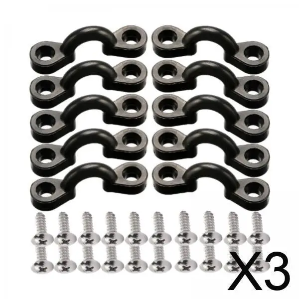 

Boat Kayak Pad Eye Kit Nylon Bungee Deck Loops with Screws Waterproof Accessory for Canoe Equipment
