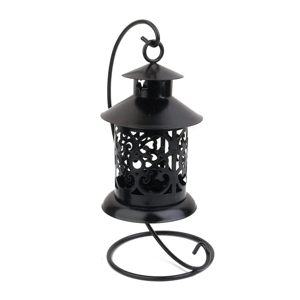

Classical Candlestick Style Elegant Black Tea Candlestick Light Stand Hanging Holder Centerpiece Wedding Decor