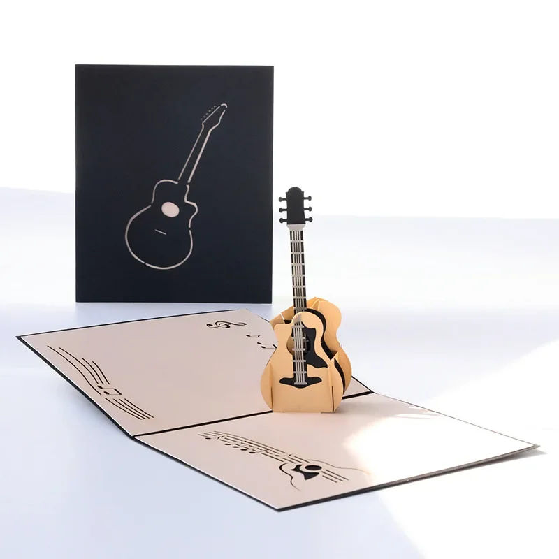 Guitar 3D Pop Up Thank You Cards Father's Day Gifts Geeting Card Birthday Customizable Postcard Send Holidays Wishes To Share