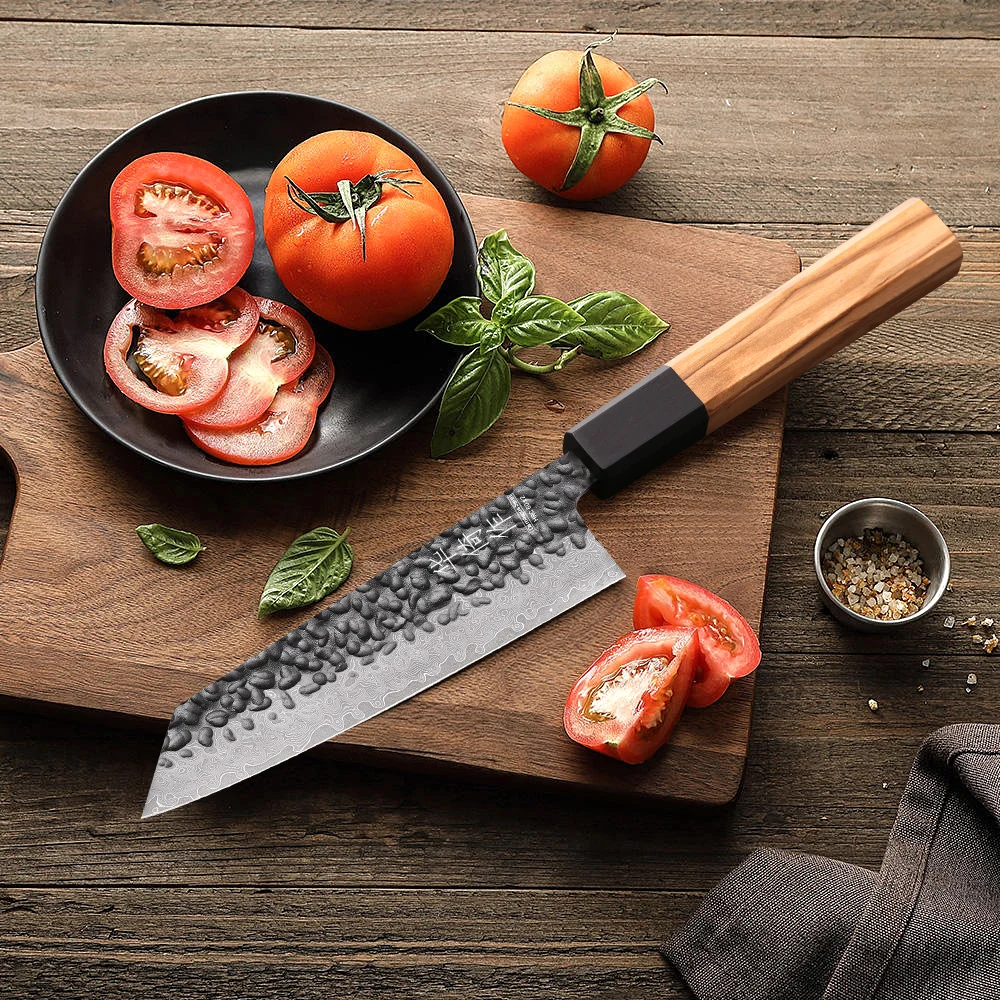 6-inch Japanese Bunka Knife 67 Layer Damascus Steel Hand Forged Kitchen Kiritsuke Chef Knives Meat Vegetable Sharp Cooking Tools