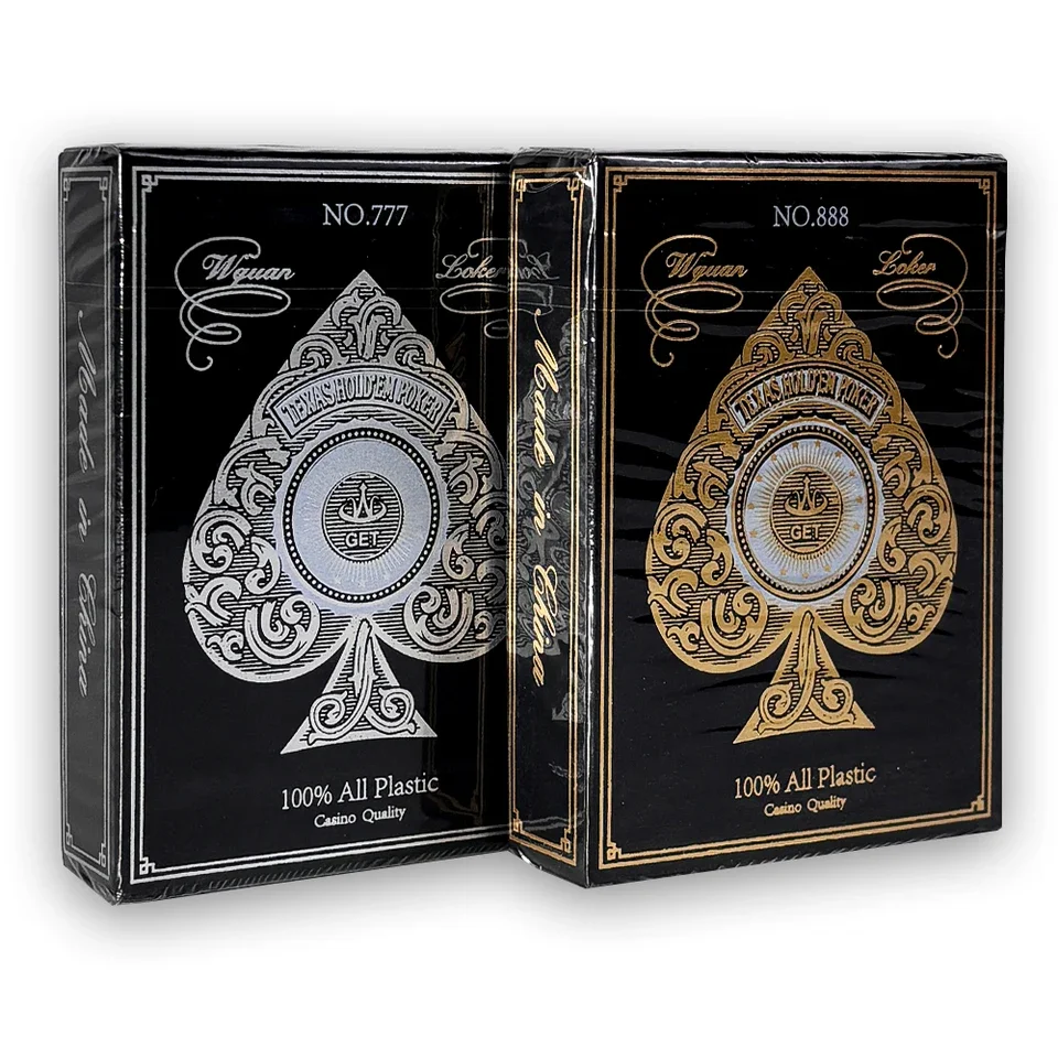 Durable Waterproof PVC Playing Cards with Gold Silver Edges Poker Card Games for Fun Parties Competitive Multiplayer Games