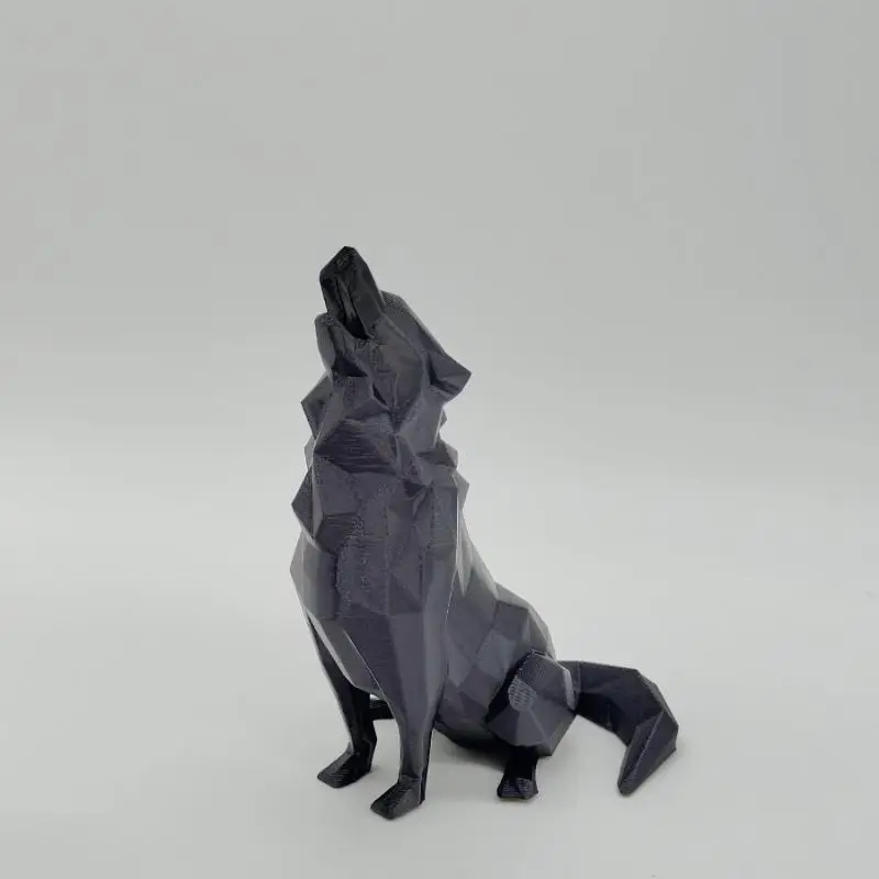 Modern Abstract Geometric Wolf Sculpture 3D Printed Plastic Statue Office Decor Indoor & Outdoor Use