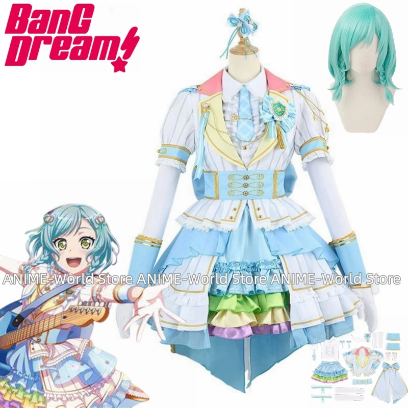 

《Нестандартный размер》BanG Dream! Hikawa Hina Пастельные Палитры Платье Косплей Униформа Костюм Хэллоуин Парик Унисекс