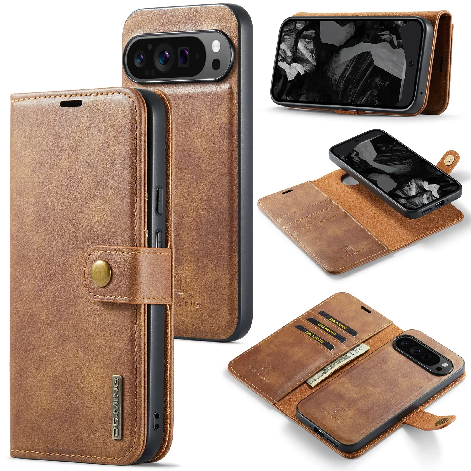 2 in 1 Detachable Cards Solt Wallet Leather Phone Case For Google Pixel 9 Pro XL 8A 7 7A 6 6A Magnetic Removable Bag Book Cover