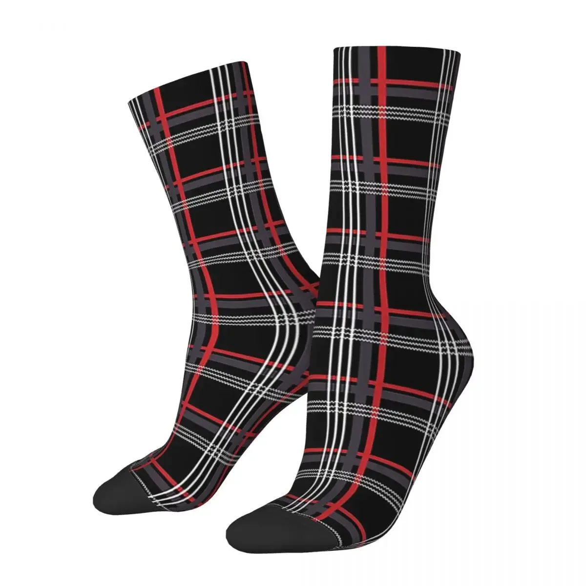 GTi Tartan Socks Harajuku High Quality Stockings All Season Long Socks Accessories for Unisex Christmas Gifts