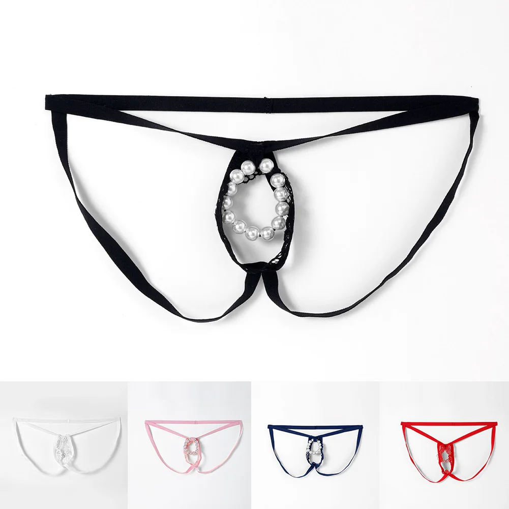 Mens Crotchless G-String Gay Sissy Bulge Pouch Lingerie T-back Thong Sexy Briefs Men's Triangular Breathable Panties Underwear