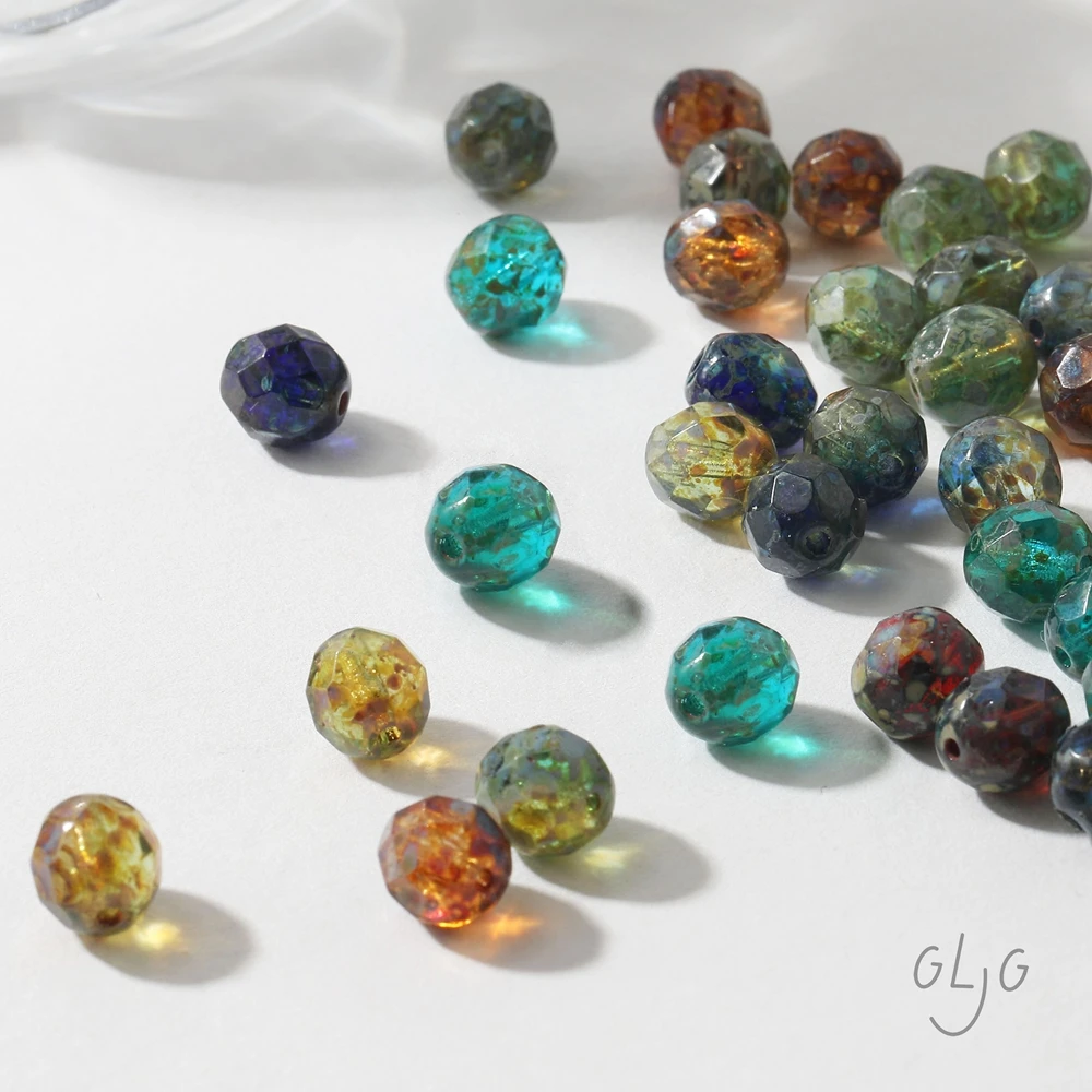 8 pezzi di vetro smaltato ceco onda trasparente perline di ananas braccialetto collana risultati accessori gioielli fai da te forniture