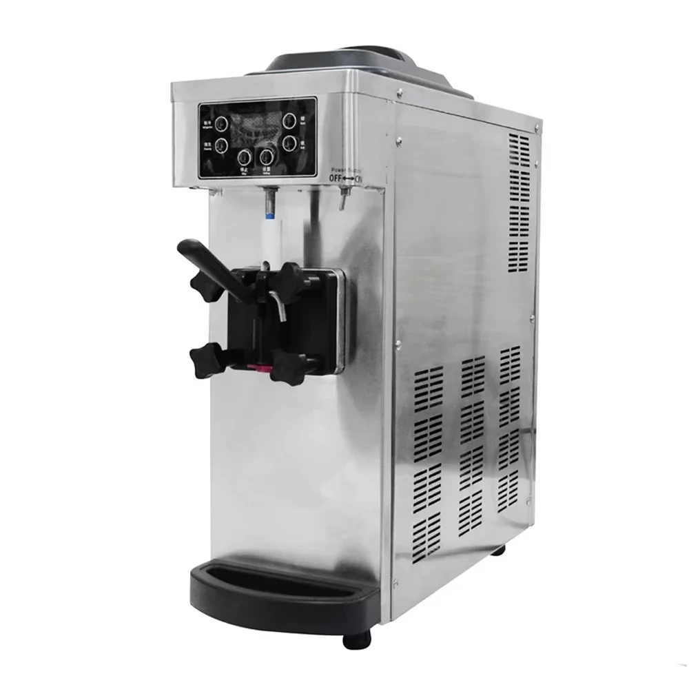 Commercial Soft Ice Cream Machine Desktop Automatic Single Flavor Ice Cream Frozen Yogurt Machine R410/8L/1100W