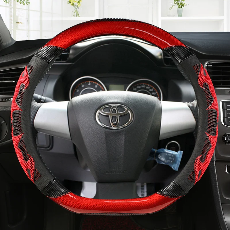 Car Steering Wheel Cover PU Leather For Toyota Corolla 2011-2013 RAV4 2011 2012 Wish AE10 AE20 2003~2017 Auto Accessories