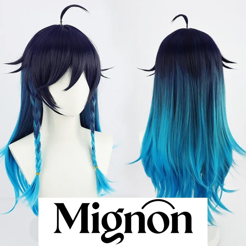 原神インパクト ヴェンティ 女性バージョン コスプレウィッグ ロングヘア ハイライト ハロウィンギフト