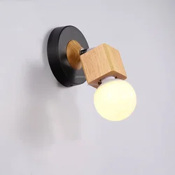 Lámpara de pared de estilo japonés posmoderno, accesorios creativos de madera maciza, candelabros de decoración para sala de estar, lámpara de mesita de noche