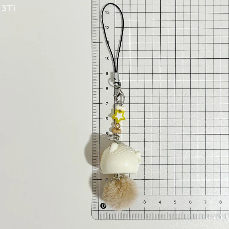 Portachiavi creativo per cartoni animati, ciondoli per custodia per telefono, simpatico piccolo gatto con coda pelosa, portachiavi per cellulare, zaino con ciondolo appeso