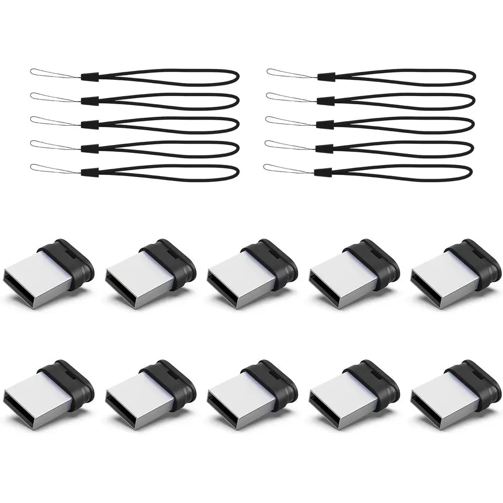 

10-Pack 32GB Compact USB Flash Drives with Lanyard for PC and Laptop