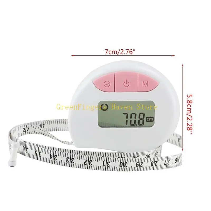 شريط محيط الجسم الرقمي F68D مع شريط ذاتي القفل وقابل للسحب لقياس العضلة ذات الرأسين للخصر #6