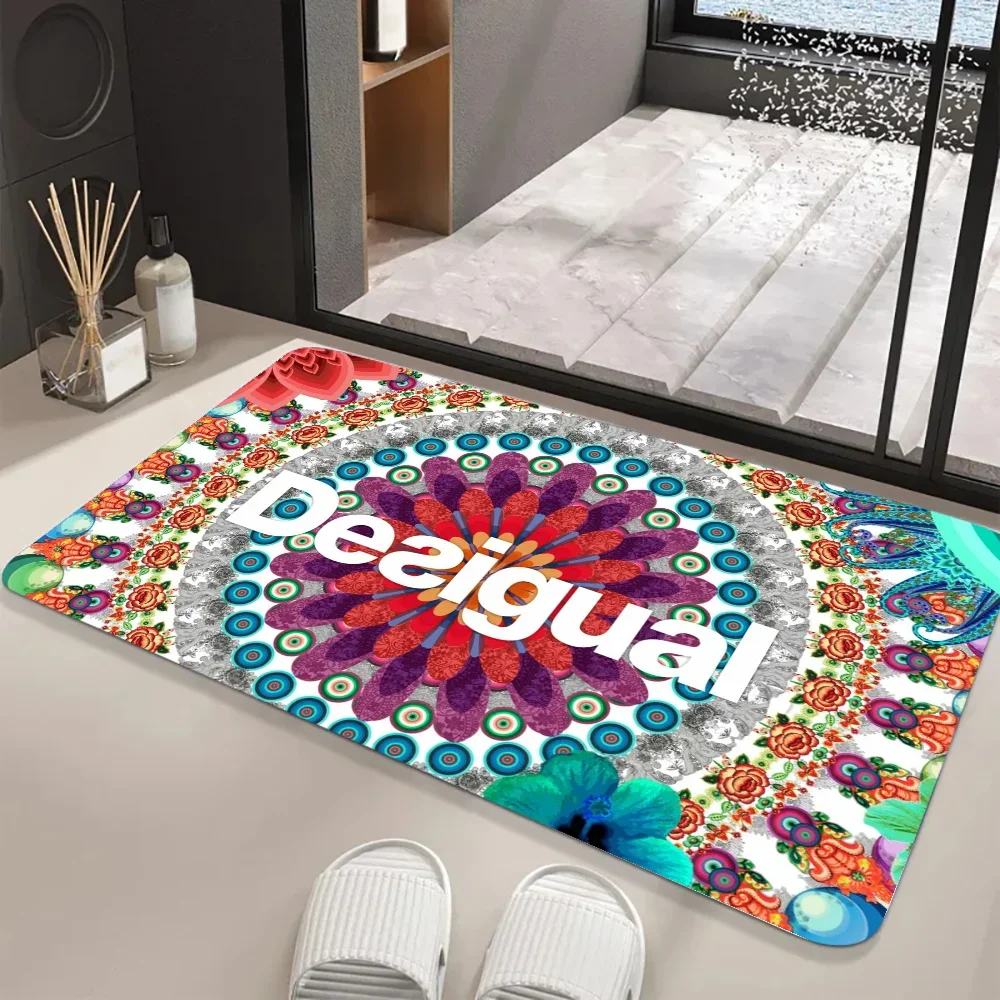 Desiguals Floor Mat Graphic Printed Flannel Doormats for Bathroom Kitchen Entrance Carpet Home Decor