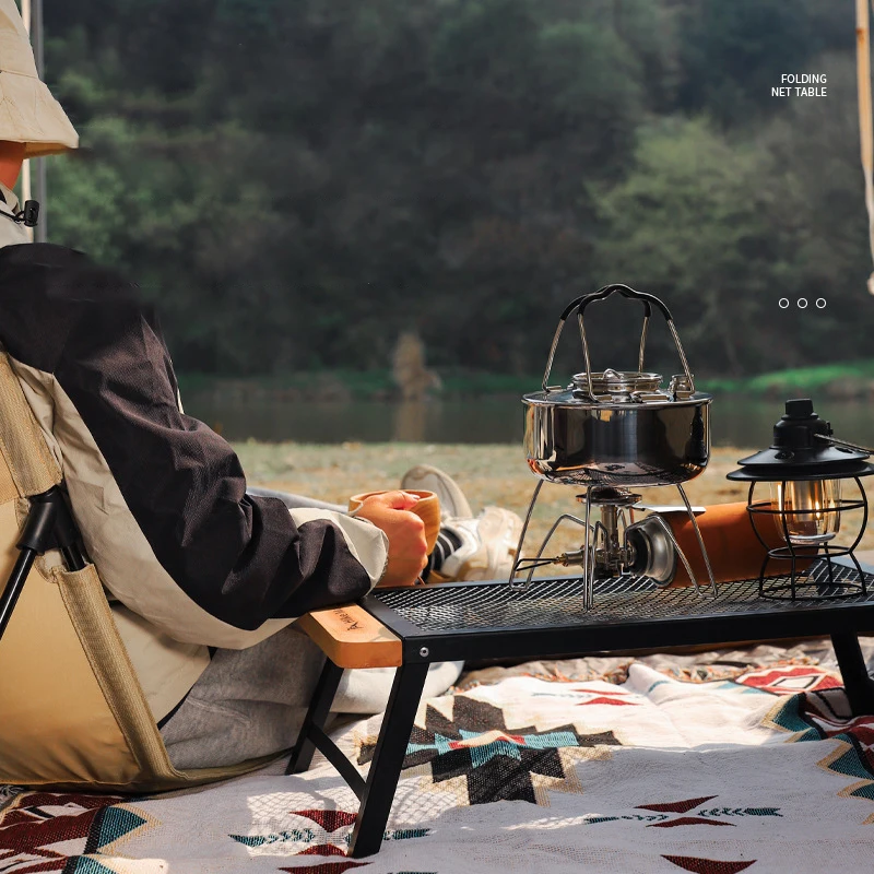 Table Pliante en Maille pour Pique-Nique, Légère, Facile à Transporter et à Utiliser en Extérieur