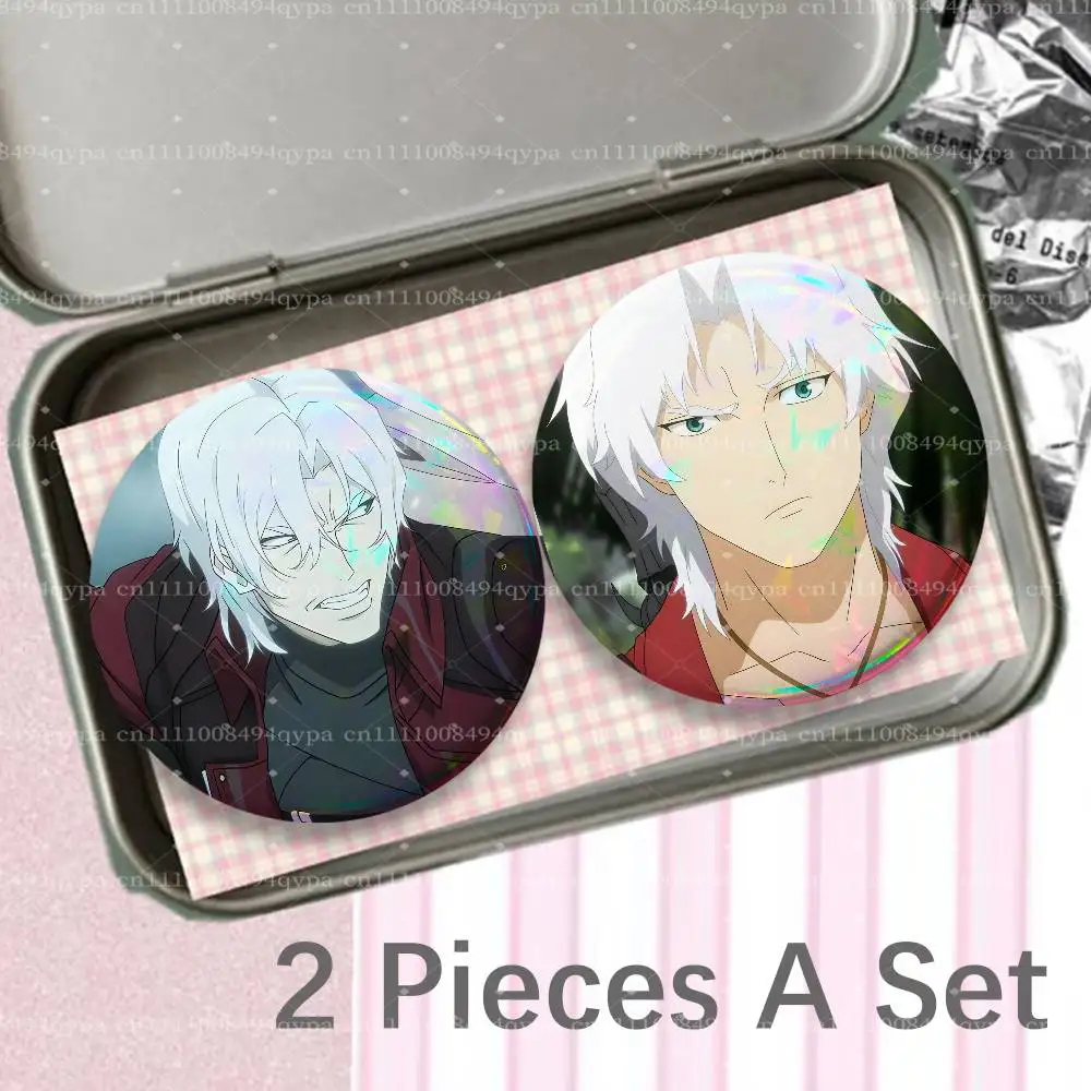 D-Devil May Cry DMC 2026 Dante Pieces Badge Set Icons Badges Creative Meme Figure Round Tinplate Brooch Bag Clothes Accessories