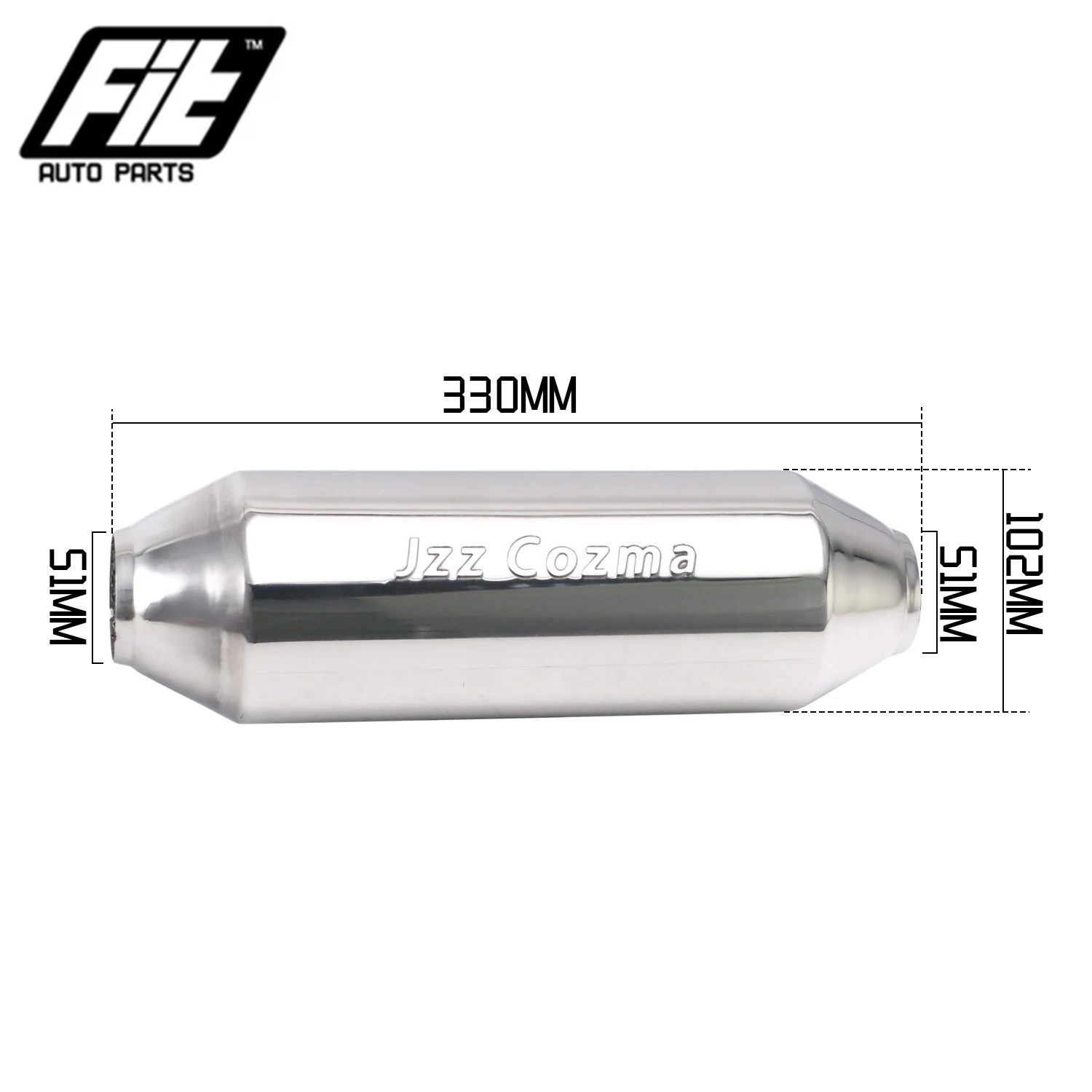 

2'' 2.5'' Exhaust Resonator Mufflers Stainless Steel Car Straight Muffler Exhaust Pipe Chrome Silver