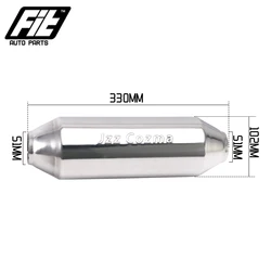 2'' 2.5'' Exhaust Resonator Mufflers Stainless Steel Car Straight Muffler Exhaust Pipe Chrome Silver