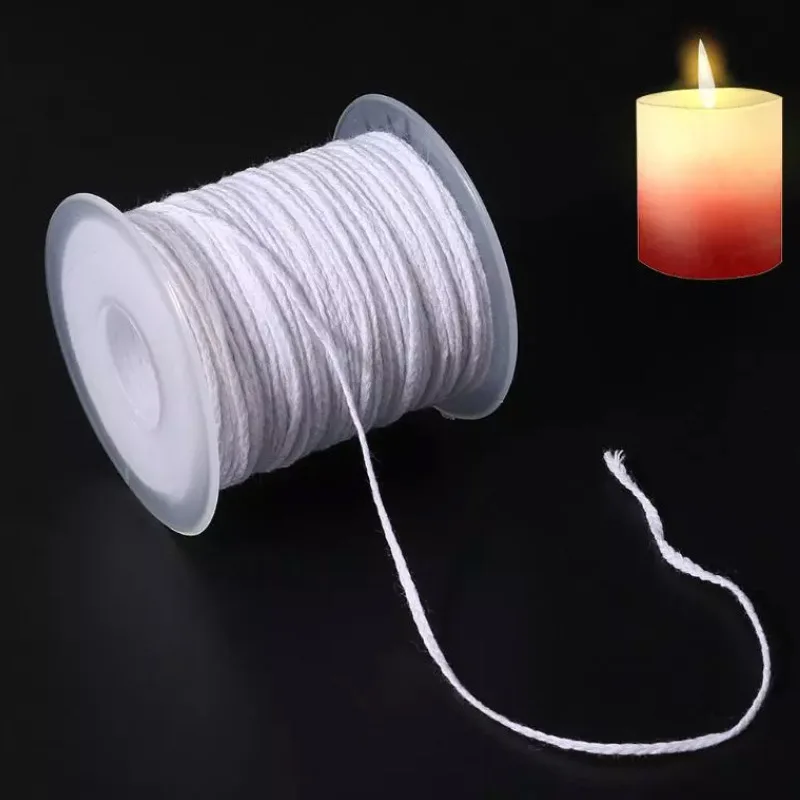 61m Cotton Woven Candle Wick DIY Handmade Candle Making Accessories Smokeless All Natural 24 Strand Candle Wicks 1 Roll 200 Feet