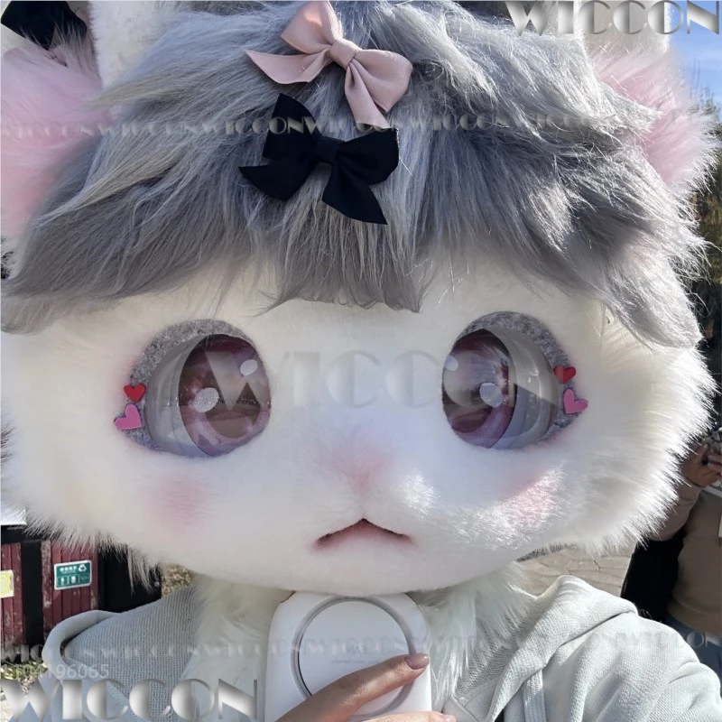 Furry Japanese Skull Cute Mask Fursuit Cosplay Prop 3D Print PLA Resinous Costume Man Women Gift Halloween Roleplay Customized