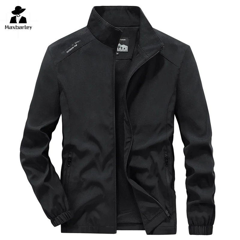 Men's Spring Autumn Lightweight Varsity Jacket Windbreaker Cargo Jacket Windproof Gym Sport Hiking Fishing Camping Coat Outwear