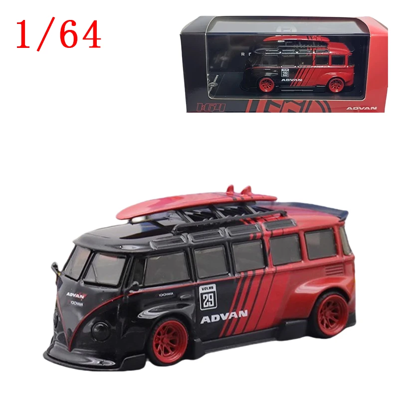 Modèle de voiture en alliage moulé sous pression pour garçons, VW Rack BUS, jouets de véhicules de jeu de bus, 1/64