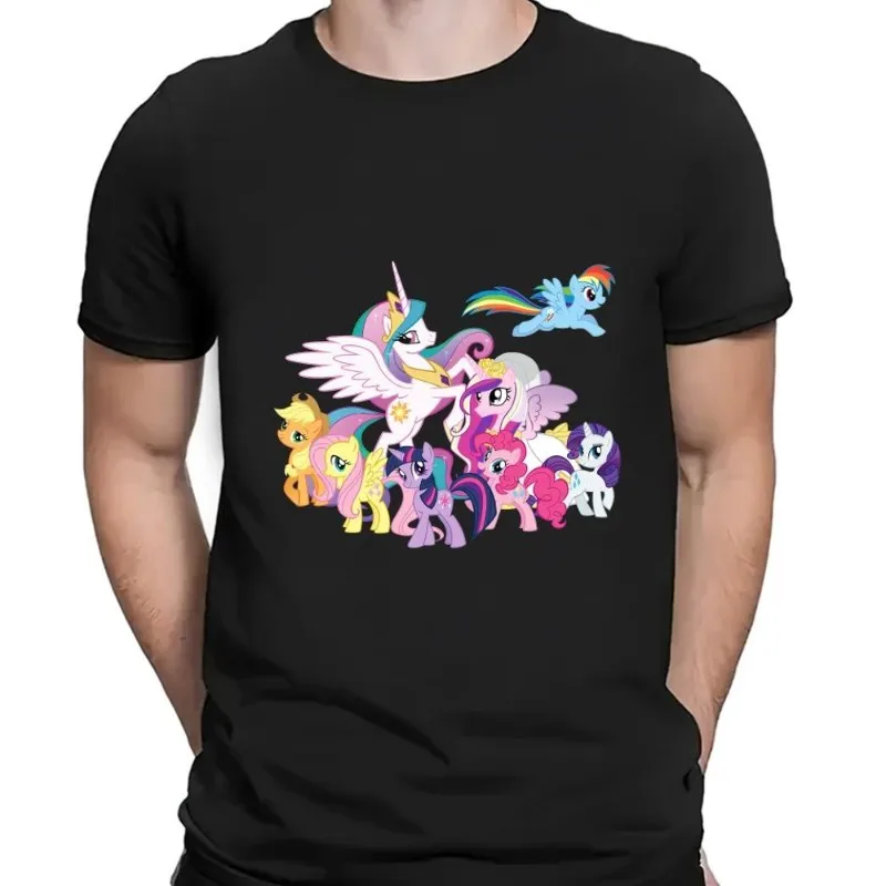 Cute M-My Cartoon P-Pony L-Little T Shirt Men Couple Combination Clothes Short Sleeve Collar Fashion Women Cotton