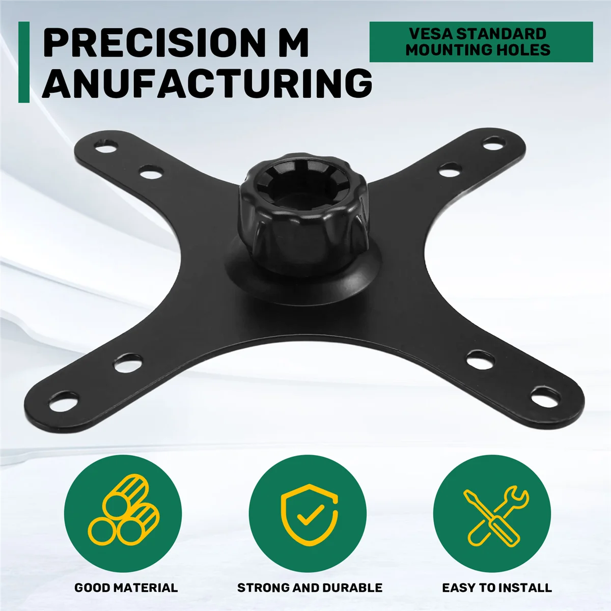 A99TPortable Monitor Mounting Adapter Bracket Plate, 17mm Ball Head to 100x100mm 75x75mm, Wall Mount Arm Mount Universal