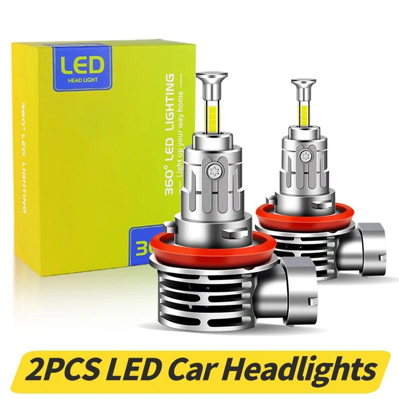 

2Pcs DC12v Canbus H8 H9 H11 H16(JP) LED Headlight Bulbs 1:1 Mini Size 360 Car Headlight CSP LED Auto 6500K Fog Beams Accessories