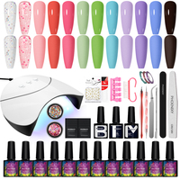 Manicure Tools Kit 12 Colors Gel Nail Polish 36W UV LED Nail Lamp Semi Permanent Gel Varnish Makeup Kit Complete Nail UV Gel Set