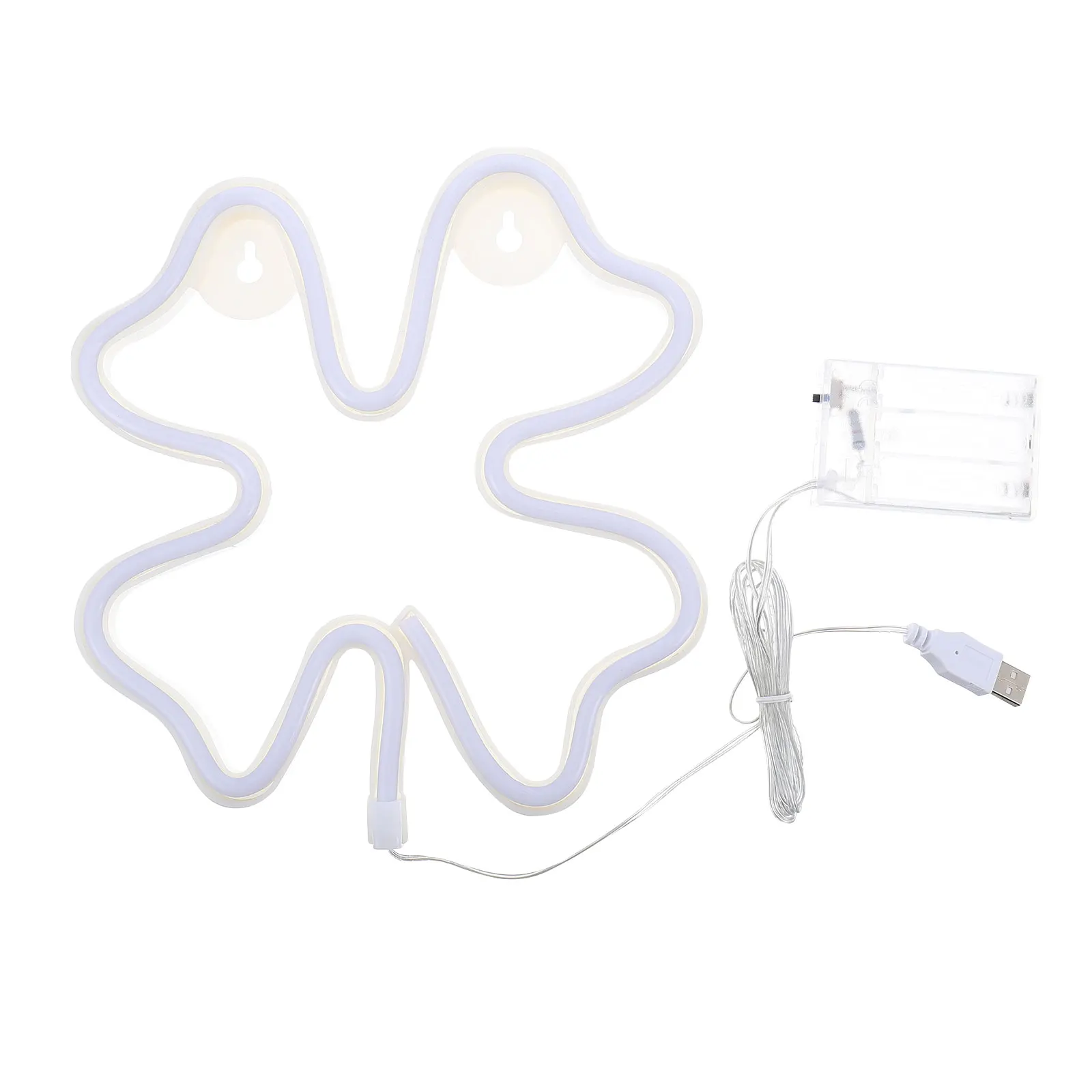 

1pc Four Leaf Led Neon Sign Lamp Cordless Bedside Night Light For Bedroom Party Decorative Atmosphere