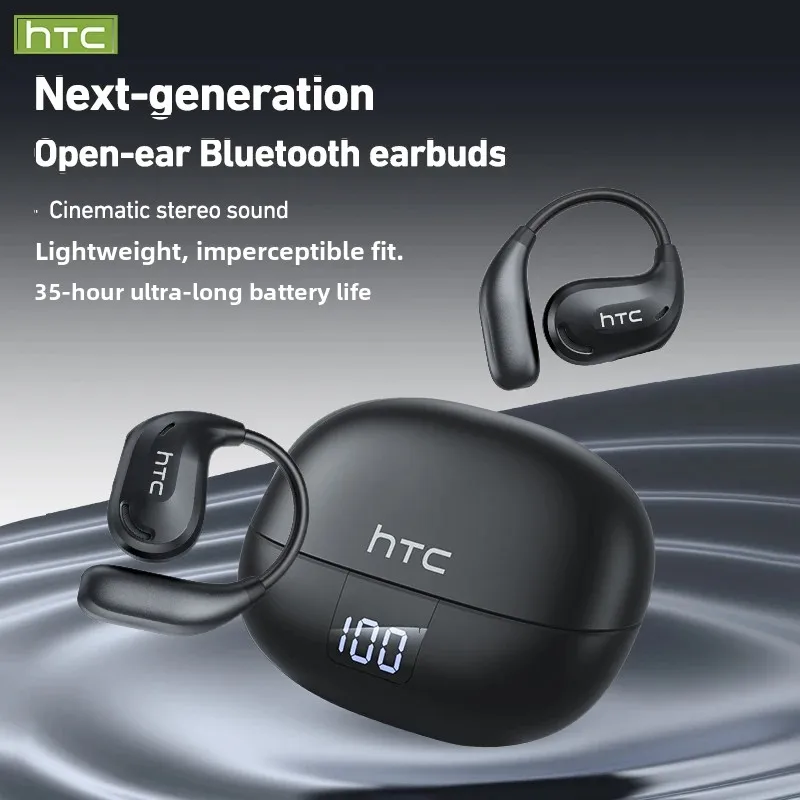 【HTC NE47】 سماعات بلوتوث OWS سماعات رأس لاسلكية رياضية AI ترجمة سماعات أذن مريحة فائقة الجهير مفتوحة الأذن