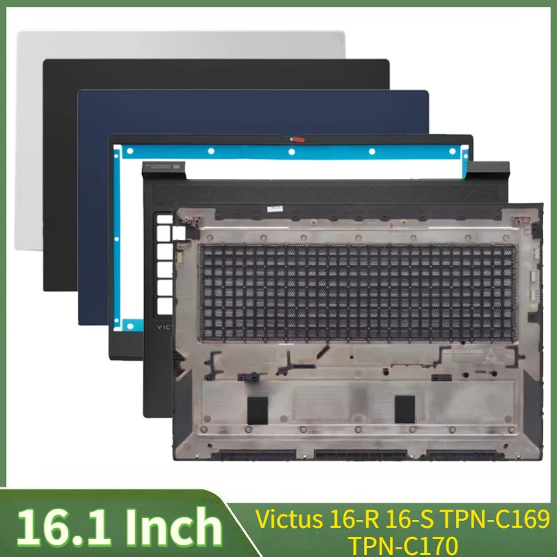 16.1 Inch For Victus 16-R 16-S TPN-C169 TPN-C170 Laptop LCD Back Cover Front Bezel Hinges Palmrest Lower Bottom Case