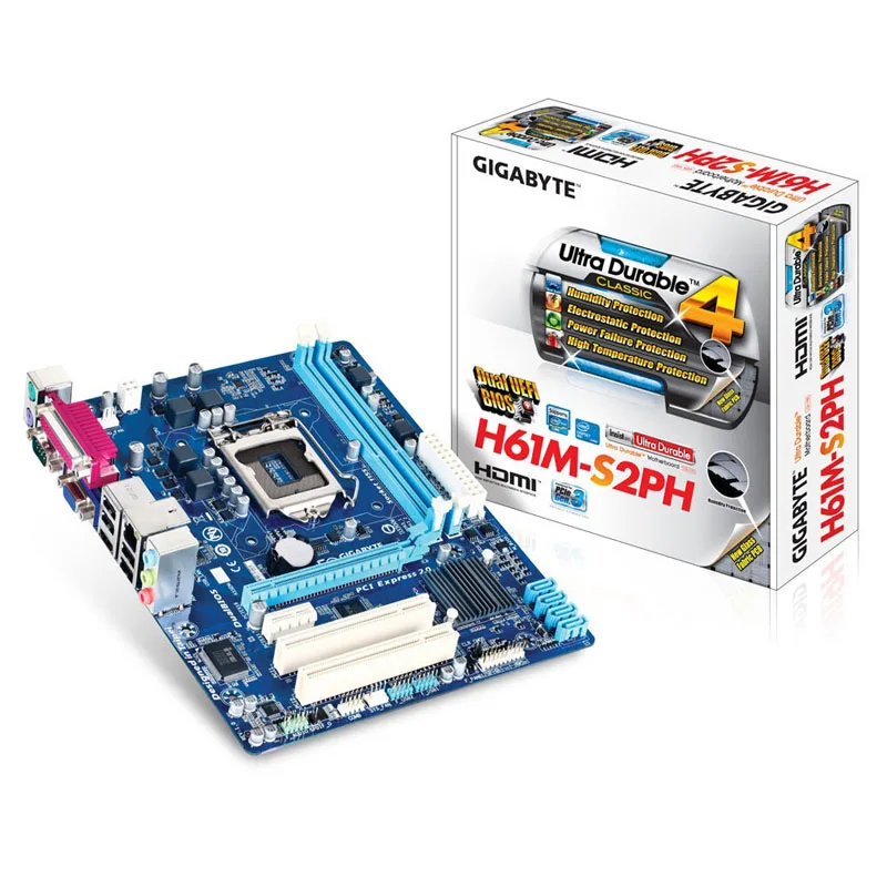 

Full New GIGABYTE GA H61M S2PH Desktop Motherboard H61 LGA 1155 i3 i5 i7 DDR3 16G