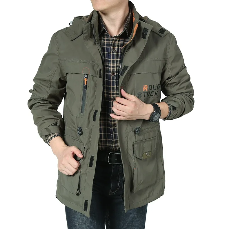 Winter and Autumn Outdoor Casual Windbreaker, Mid-aged Jacket with Added Insulation and Breathable Fabric, Men's Coat