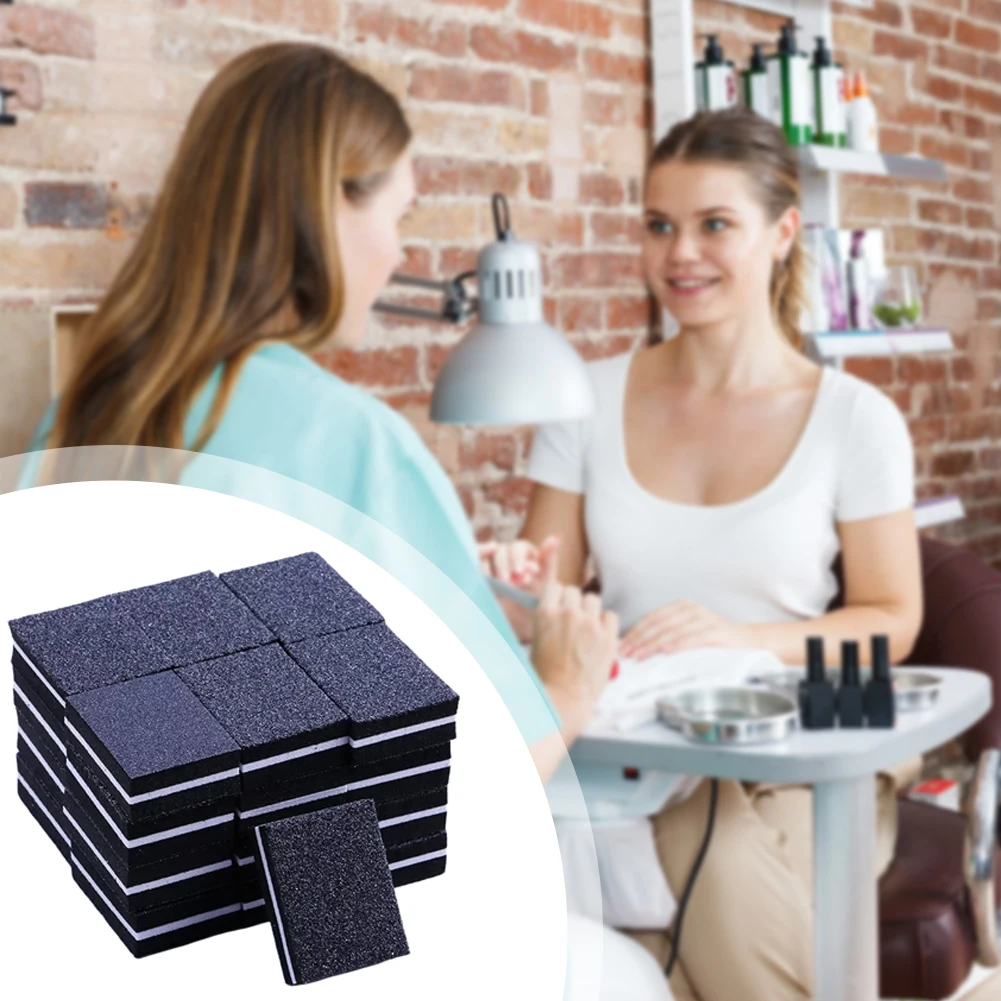 50pcs Nail File Sponge Block Manicure Buffing Blocks Double Sided Nail Sanding Sponge Disposable Nail Buffers Beauty Accessories