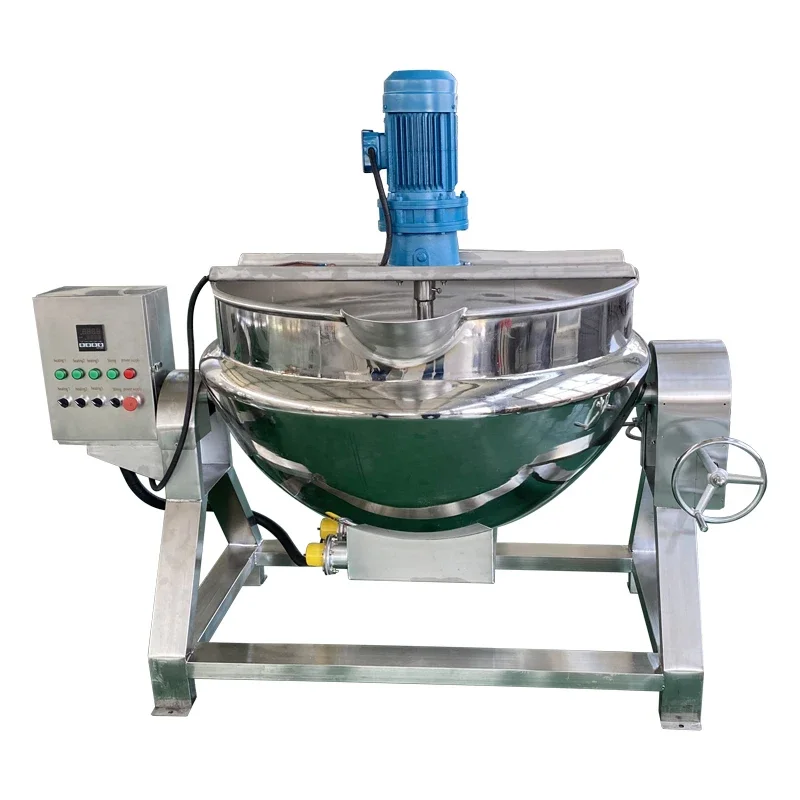 200l 500l 1000l Jacketed Kettle Electric Gas Steams Heating Planetary Stirring Pot Industrial Cooking Mixer