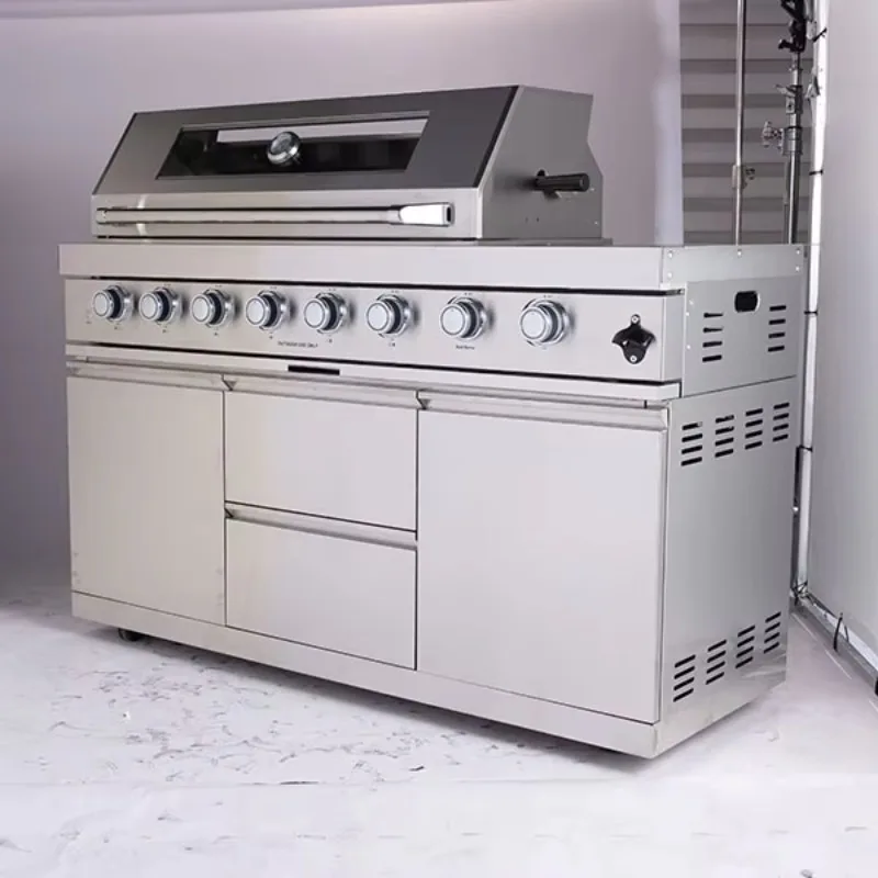 

6-панельный гриль-барбекю из нержавеющей стали 304 с односторонней печью