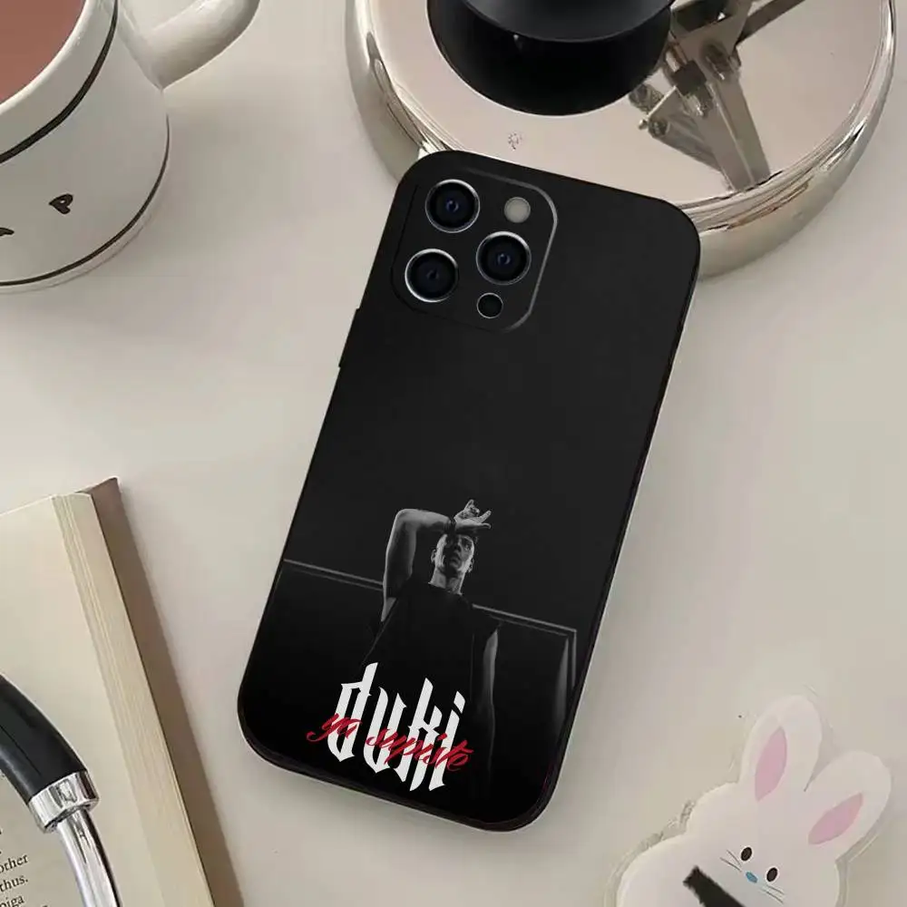 حافظة هاتف سنجر دي دوكي لهاتف آيفون 17,16,15,14,13,12,11 بلس، برو ماكس، XS، غطاء أسود من السيليكون الناعم